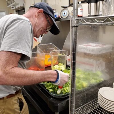 Man working in a restaurant kitchen
